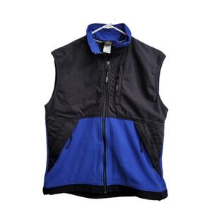 Vintage‎ REI Full Zip Fleece Vest Blue w/ Black Nylon Women's Medium